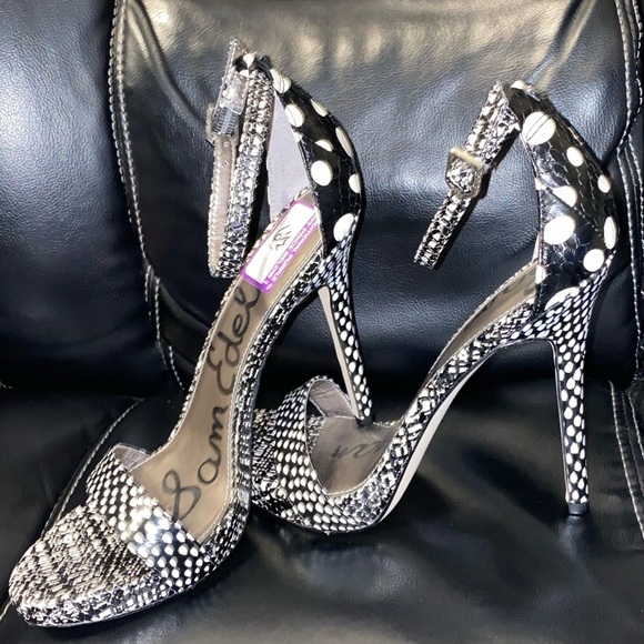Sam Edelman Eleanor Printed Open Toe Platform Stiletto Heels Size 6.5 - Picture 1 of 6